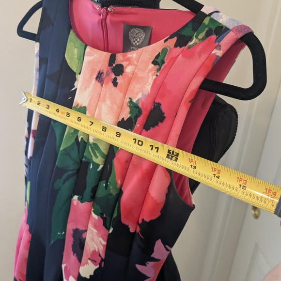 Vince Camuto Floral Midi Dress - Black and Pink - Picture 4 of 7